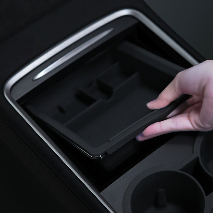 For Tesla Model 3 / Y Center Armrest Storage Box Car Modification Accessories Central Storage Box(Black) by buy2fix