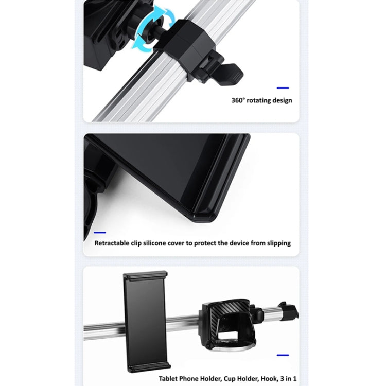 3 in 1 Car Mobile Phone Holder Computer Holder Universal Aluminum Tube With Hook by buy2fix