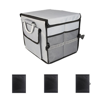 Car Trunk Storage Box Oxford Cloth Folding Organizer With Reflective Strips, Color: Small Gray by buy2fix