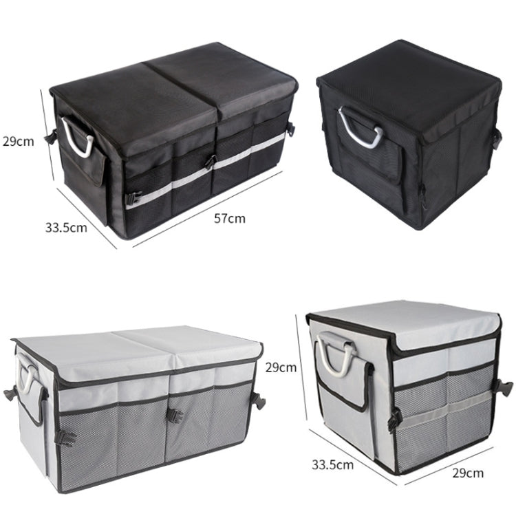 Car Trunk Storage Box Oxford Cloth Folding Organizer With Reflective Strips, Color: Large Gray by buy2fix