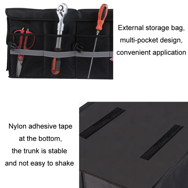 Car Trunk Storage Box Oxford Cloth Folding Organizer With Reflective Strips, Color: Large Gray by buy2fix