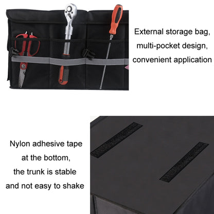 Car Trunk Storage Box Oxford Cloth Folding Organizer With Reflective Strips, Color: Large Gray by buy2fix
