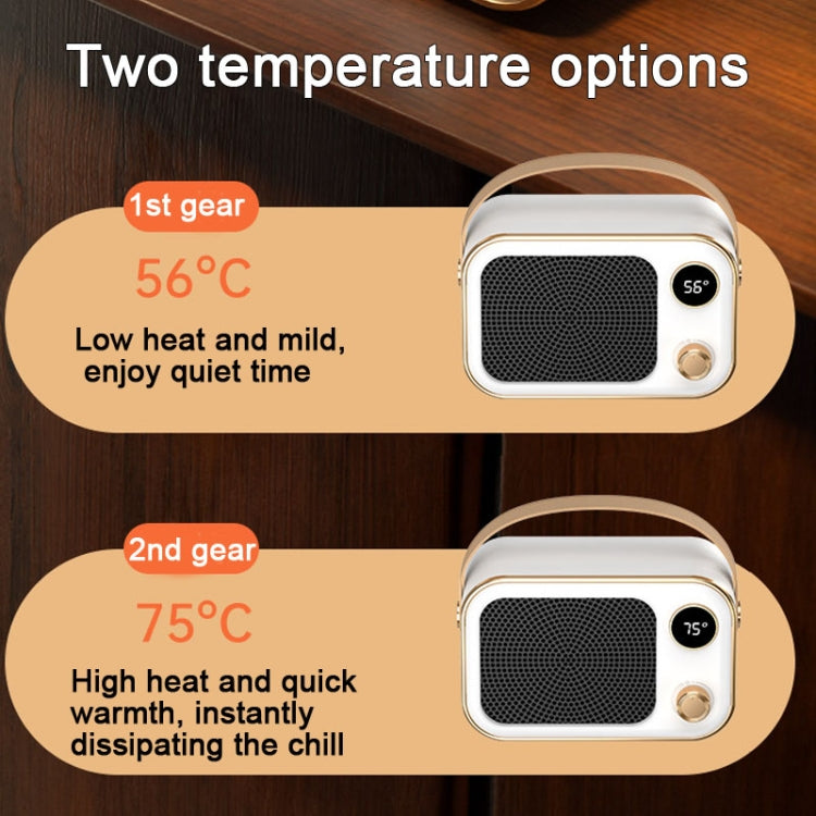 1200W Electric Heater Winter Hand Warmer with Screen Display,EU Plug(White) by buy2fix