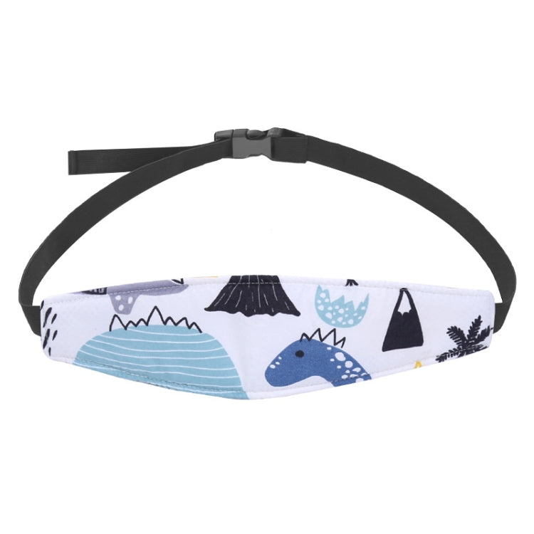 Baby Head Restraint Belt Child Car Safety Seat Head Support Auxiliary Belt(White Dinosaur) by buy2fix