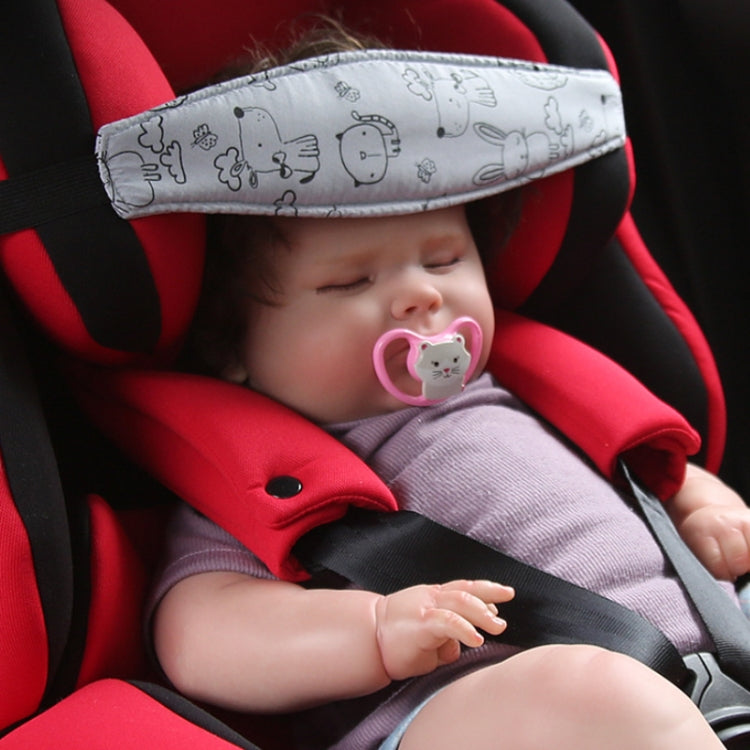 Baby Head Restraint Belt Child Car Safety Seat Head Support Auxiliary Belt(Gray Animal) by buy2fix