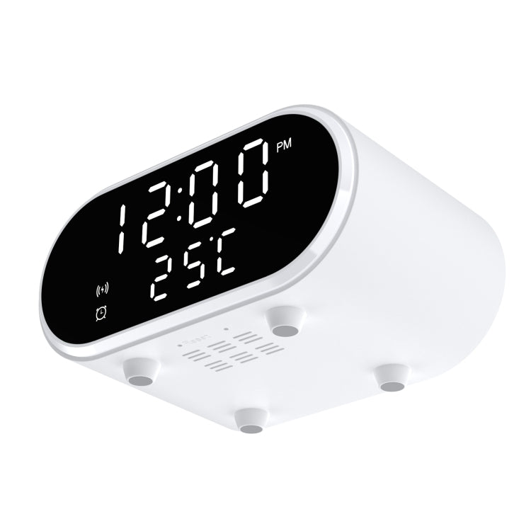 15W LED Mirror Wireless Charger Desktop Multifunctional Mini Clock(White) by buy2fix