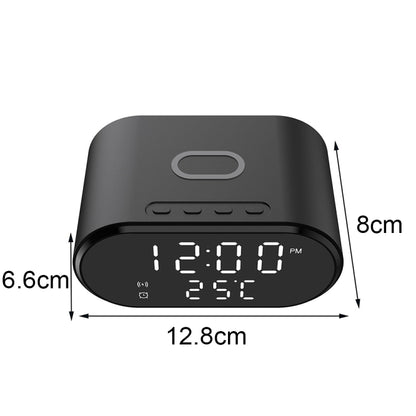 15W LED Mirror Wireless Charger Desktop Multifunctional Mini Clock(White) by buy2fix