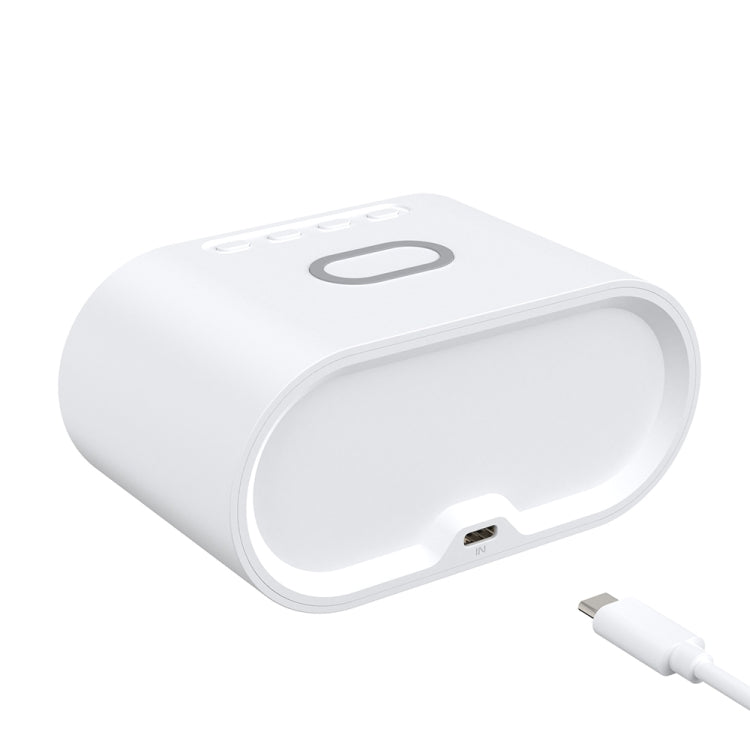 15W LED Mirror Wireless Charger Desktop Multifunctional Mini Clock(White) by buy2fix