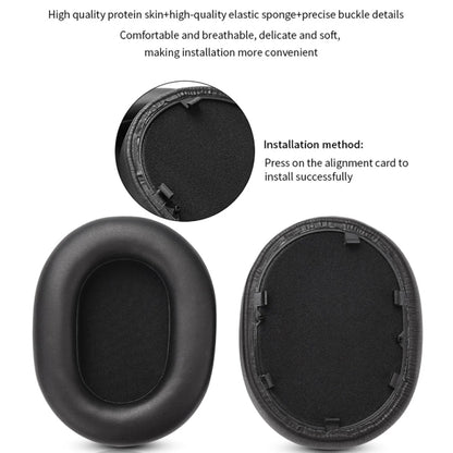 2pcs For Sony WH-1000XM5 Headphone Sponge Leather Case Earmuffs(Black) by buy2fix