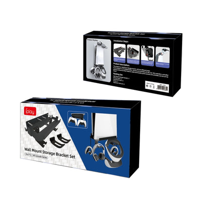 For PS5 Console iplay Wall-mounted Bracket Can Store Controllers/VR Glasses/Headphones(Black) - Holder by iplay | Online Shopping UK | buy2fix