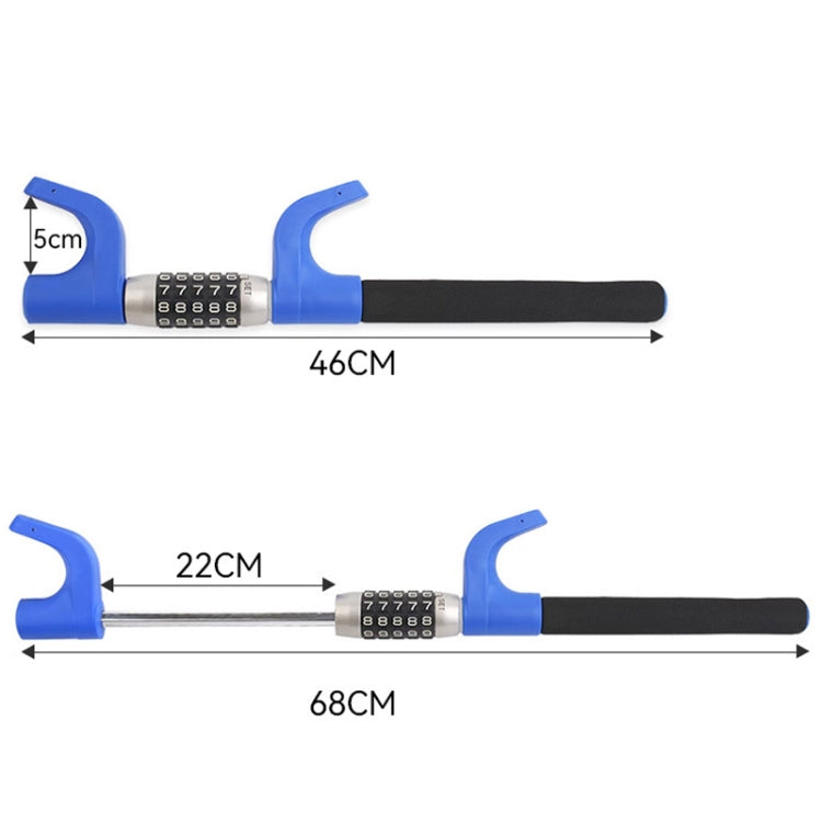 Car Anti-Theft Steering Wheel Retractable Adjustable Code Lock(Blue) by buy2fix