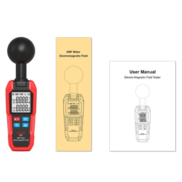 BSIDE K7 Handheld Electromagnetic Radiation Detector Electromagnetic Wave Tester - Radiation Detector by BSIDE | Online Shopping UK | buy2fix