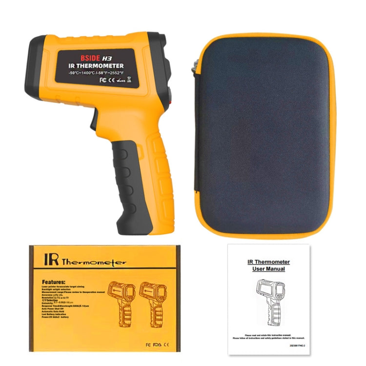 BSIDE H3 High Temperature Infrared Thermometer Handheld Non-Contact Thermometer - Thermostat & Thermometer by BSIDE | Online Shopping UK | buy2fix