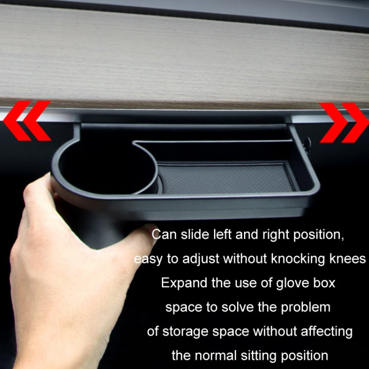For Tesla Model 3/Y Front Passenger Glove Box Water Cup Holder Storage Box(Black) by buy2fix