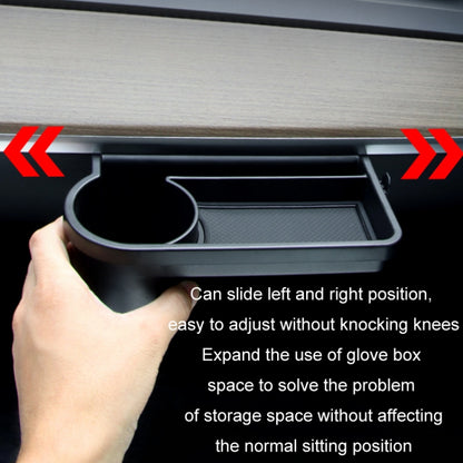 For Tesla Model 3/Y Front Passenger Glove Box Water Cup Holder Storage Box(Black) by buy2fix
