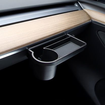 For Tesla Model 3/Y Front Passenger Glove Box Water Cup Holder Storage Box(Black) by buy2fix