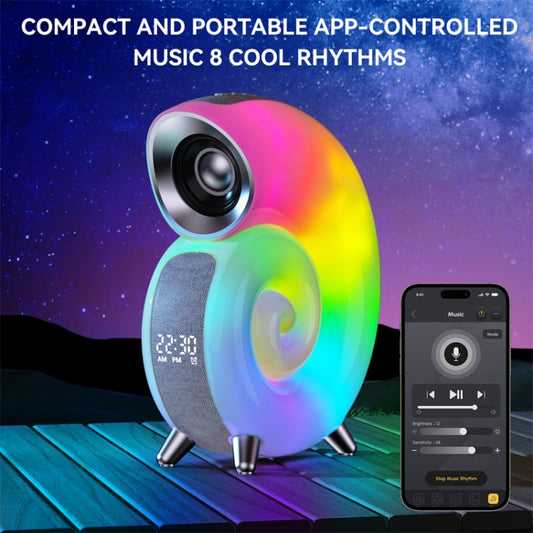 Conch-Shaped APP Controls Wake-Up Smart Clock Bluetooth Speakers With White Noise(Conch) - Desktop Speaker by buy2fix | Online Shopping UK | buy2fix