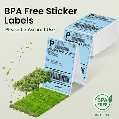 500sheets 4×6 Inch Stickers Thermal Label Paper For Phomemo PM-246S / PM-241BT / D520BT, Style: Folding White by buy2fix