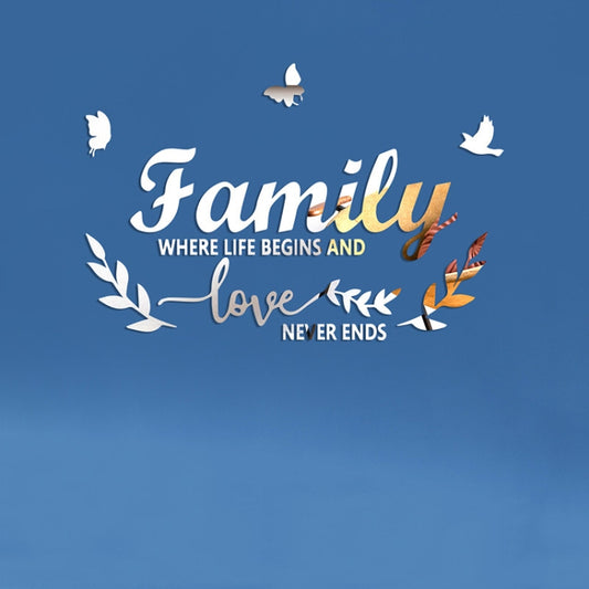 Acrylic Familylove Stereoscopic Mirror Wall Stickers Home Self-Adhesive Decorative Soft Mirror(Silver) - Decorative Mirrors by buy2fix | Online Shopping UK | buy2fix