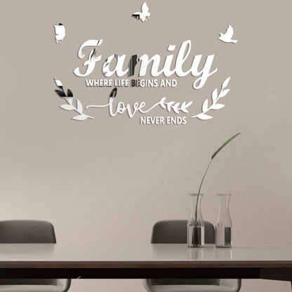 Acrylic Familylove Stereoscopic Mirror Wall Stickers Home Self-Adhesive Decorative Soft Mirror(Silver) - Decorative Mirrors by buy2fix | Online Shopping UK | buy2fix