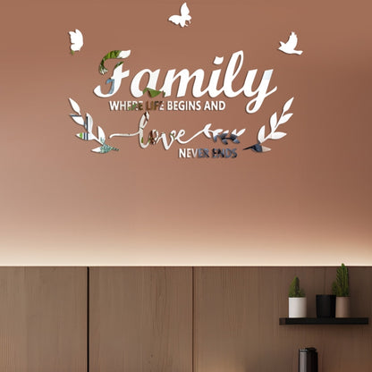 Acrylic Familylove Stereoscopic Mirror Wall Stickers Home Self-Adhesive Decorative Soft Mirror(Silver) - Decorative Mirrors by buy2fix | Online Shopping UK | buy2fix