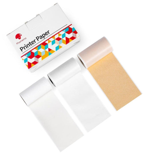 For Phomemo M02 / M02S / M02Pro 3rolls /Pack Transparent / Translucent / Gold Powder Black Letter Thermal Label Printing Paper - Printing Paper by Phomemo | Online Shopping UK | buy2fix