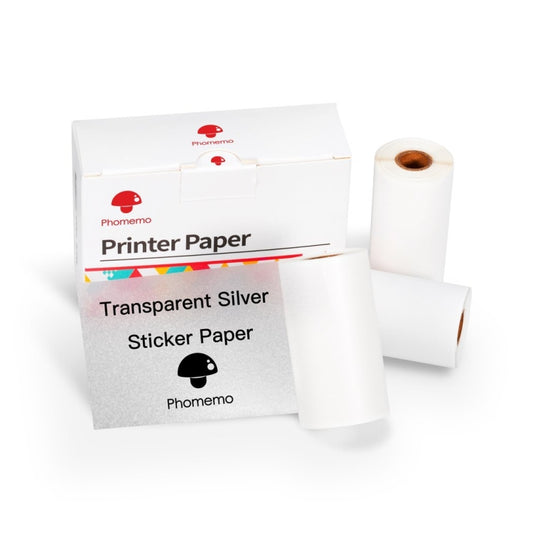 For Phomemo M02 / M02S / M02Pro 3rolls /Pack 50mm Anti-Dry Glue Thermal Labels(White Glitter Full Transparent Black Letter) - Printing Paper by Phomemo | Online Shopping UK | buy2fix
