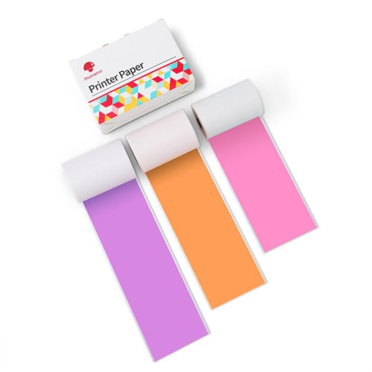 For Phomemo M02 / M02S / M02Pro 3rolls /Pack 53mm Self-Adhesive Black Letter Printer Thermal Labels On Purple / Rose Red / Orange Bottom - Printing Paper by Phomemo | Online Shopping UK | buy2fix