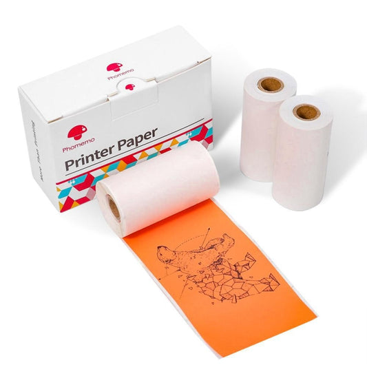 For Phomemo M02 / M02S / M02Pro 3rolls /Pack 53mm Self-Adhesive Black Letter Printer Thermal Labels On Purple / Rose Red / Orange Bottom - Printing Paper by Phomemo | Online Shopping UK | buy2fix