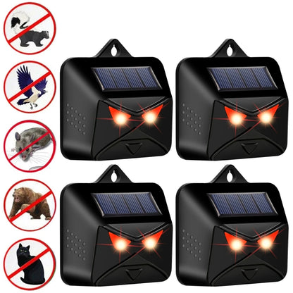 4pcs /Box Solar Animal Repeller Waterproof Animal Deterrent with Red LED Light - Outdoor Insect Repellent by buy2fix | Online Shopping UK | buy2fix
