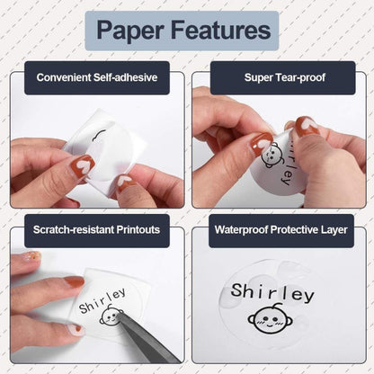 For Phomemo M110 / M200 180pcs /Roll 40x40mm Round Self-Adhesive Thermal Labels by Phomemo