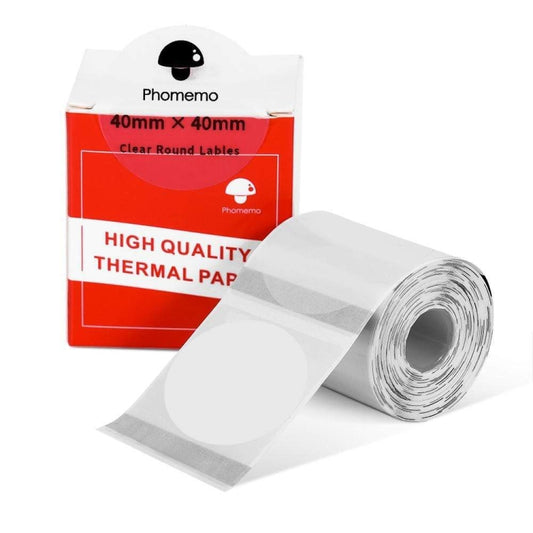 For Phomemo M110 / M200 180pcs /Roll 40x40mm Circular Transparent Self-Adhesive Tag - Printing Paper by Phomemo | Online Shopping UK | buy2fix