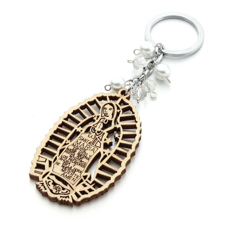 Wooden Sign Religious Baptismal Keychain(White) by buy2fix