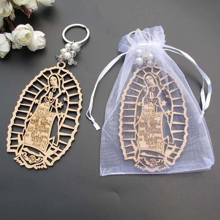 Wooden Sign Religious Baptismal Keychain(White) by buy2fix