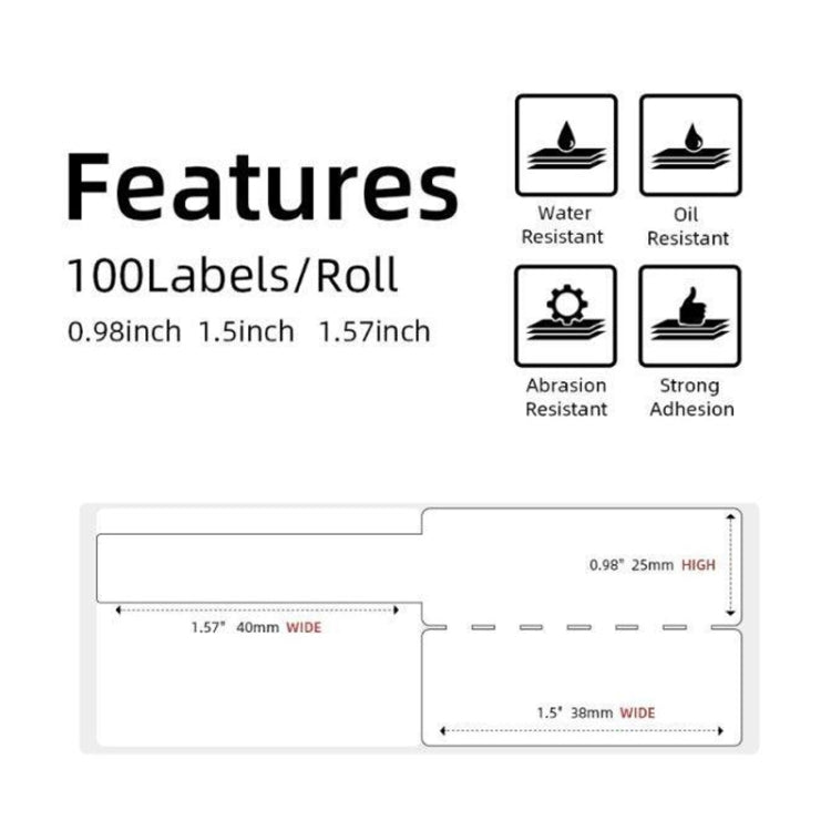 For Phomemo M110 / M200 100pcs /Roll 25x38mm Cable Self-Adhesive Thermal Labels(Red) - Printing Paper by Phomemo | Online Shopping UK | buy2fix