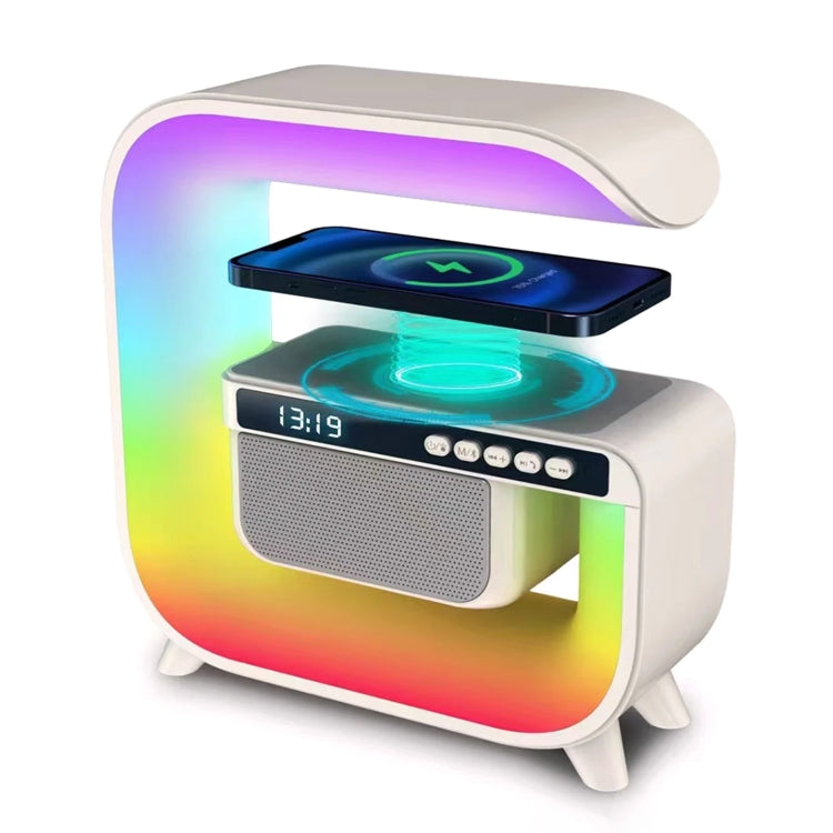 G3 5 In 1 Wireless Charger Bluetooth Speaker Clock With RGB LED Atmosphere Smart Light - Desktop Speaker by buy2fix | Online Shopping UK | buy2fix