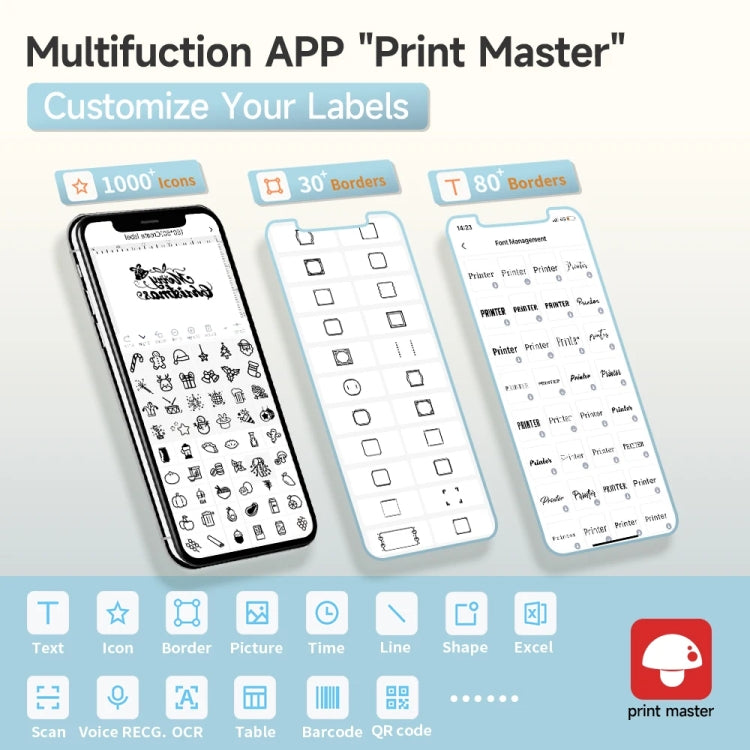 Phomemo M221 Thermal Wireless Label Printer Barcode Bluetooth Label Maker(White) by Phomemo