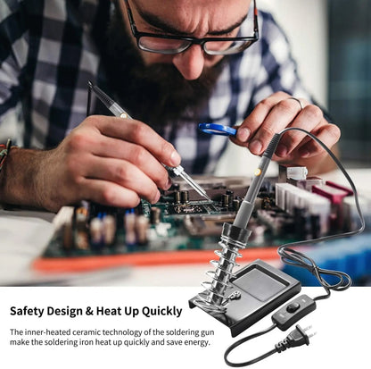 15-in-1 EU Plug 60W Adjustable Temperature Soldering Iron Set with VC830L Digital Multimeter - Soldering Iron Set by buy2fix | Online Shopping UK | buy2fix