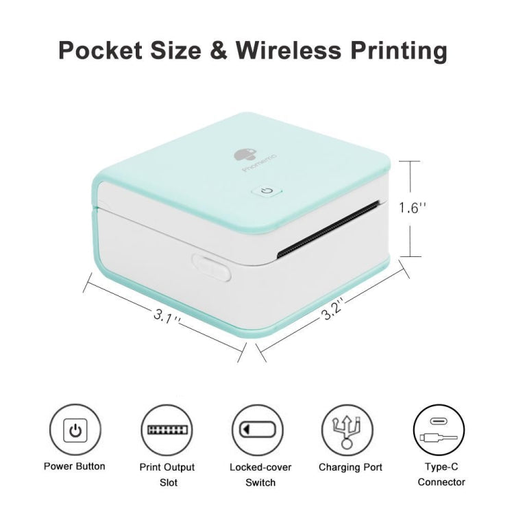 Phomemo M02 PRO Pocket Mini Small Portable Bluetooth Wrong Thermal Tag Printer(White) - Receipt Printers by Phomemo | Online Shopping UK | buy2fix