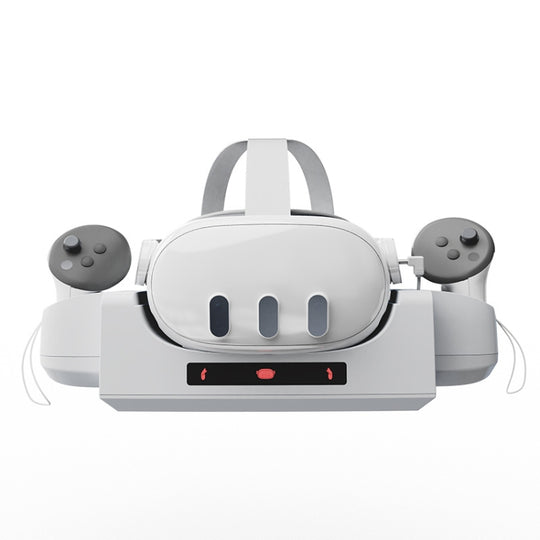 For Meta Quest 3 VR Helmet Charging Base Wall-mounted Fast Charging Rack With LED Indicator(Gray White)