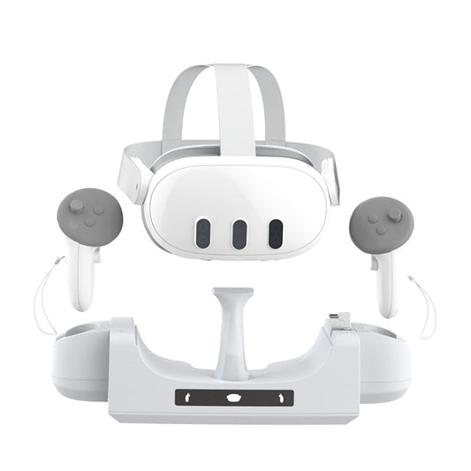 For Meta Quest 3 VR Helmet Charging Base Wall-mounted Fast Charging Rack With LED Indicator(Gray White) - VR Accessories by buy2fix | Online Shopping UK | buy2fix