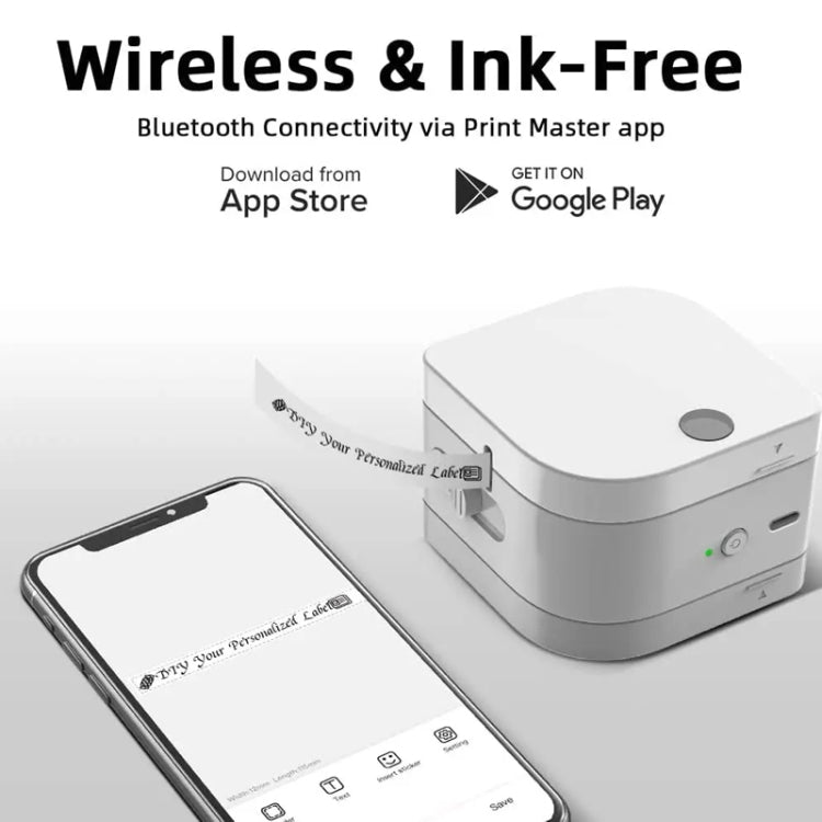 Phomemo P12Pro Li-Ion Battery Compact Bluetooth Convenient Self-Adhesive Thermal Label Printer(Black) - Receipt Printers by Phomemo | Online Shopping UK | buy2fix