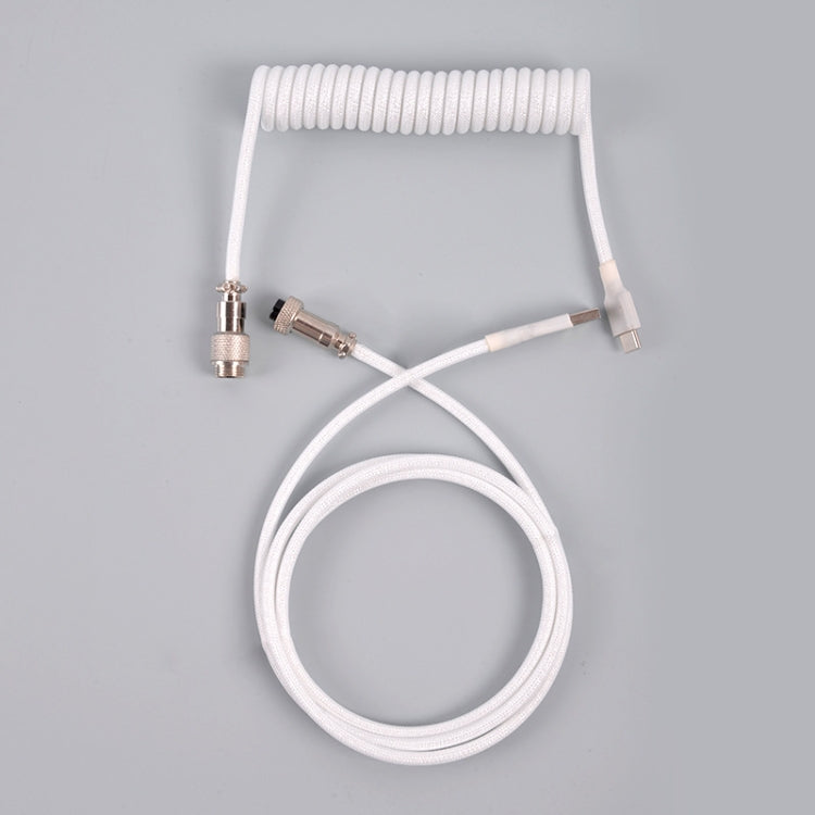 USB-C/Type-C Mechanical Keyboard Wire Computer Aviation Connector,Cable Length: 3m(White) by buy2fix