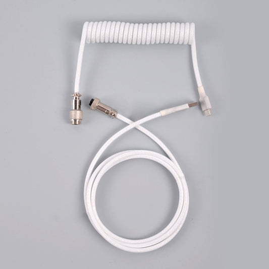USB-C/Type-C Mechanical Keyboard Wire Computer Aviation Connector,Cable Length: 3m(White) by buy2fix
