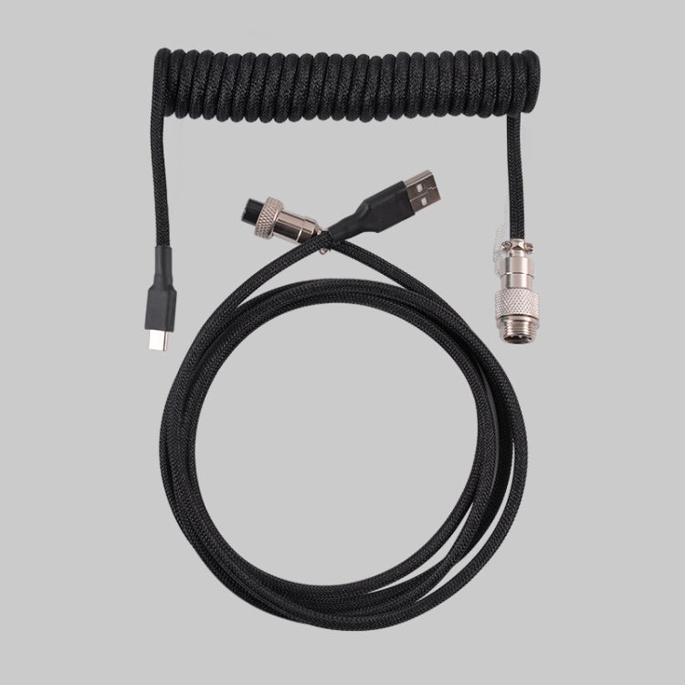 USB-C/Type-C  Mechanical Keyboard Wire Computer Aviation Connector,Cable Length: 3m(Black) - Other by buy2fix | Online Shopping UK | buy2fix