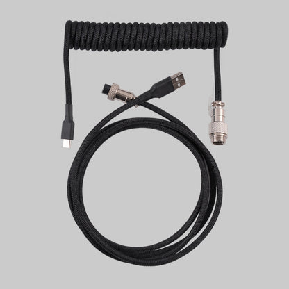 USB-C/Type-C  Mechanical Keyboard Wire Computer Aviation Connector,Cable Length: 3m(Black) - Other by buy2fix | Online Shopping UK | buy2fix