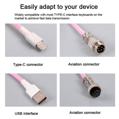 USB-C/Type-C Mechanical Keyboard Wire Computer Aviation Connector,Cable Length: 3m(White) by buy2fix
