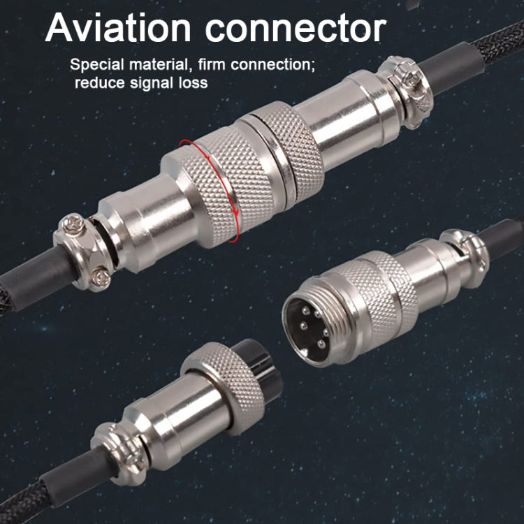 USB-C/Type-C  Mechanical Keyboard Wire Computer Aviation Connector,Cable Length: 3m(Black) - Other by buy2fix | Online Shopping UK | buy2fix
