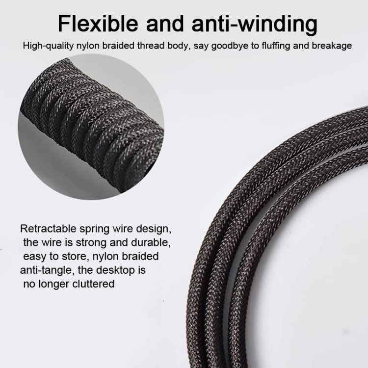 USB-C/Type-C  Mechanical Keyboard Wire Computer Aviation Connector,Cable Length: 3m(Black) - Other by buy2fix | Online Shopping UK | buy2fix
