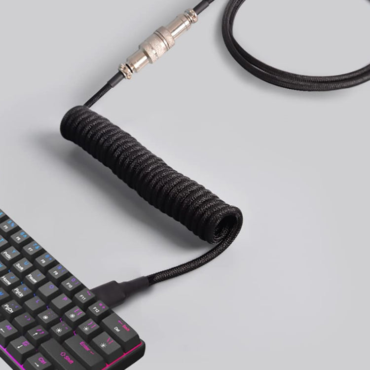 USB-C/Type-C  Mechanical Keyboard Wire Computer Aviation Connector,Cable Length: 3m(Black) - Other by buy2fix | Online Shopping UK | buy2fix